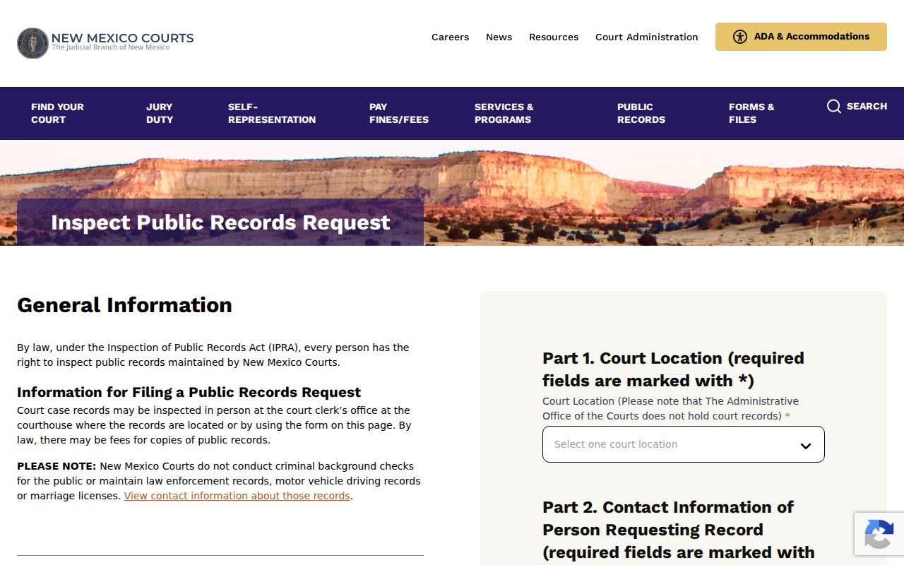 Valencia County warrant search judicial IPRA form