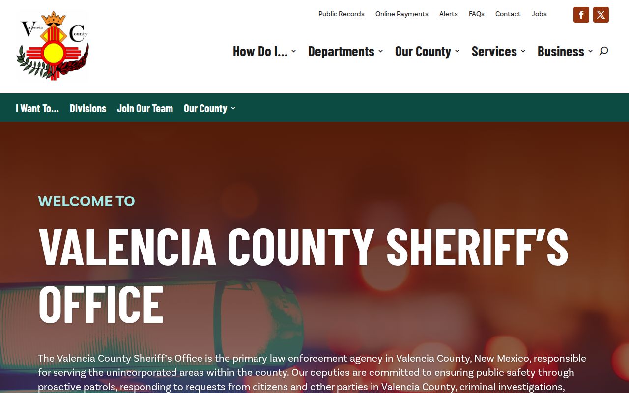 Valencia County warrant records sheriff execution role